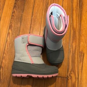 Kids Pink and Gray Winter Boots